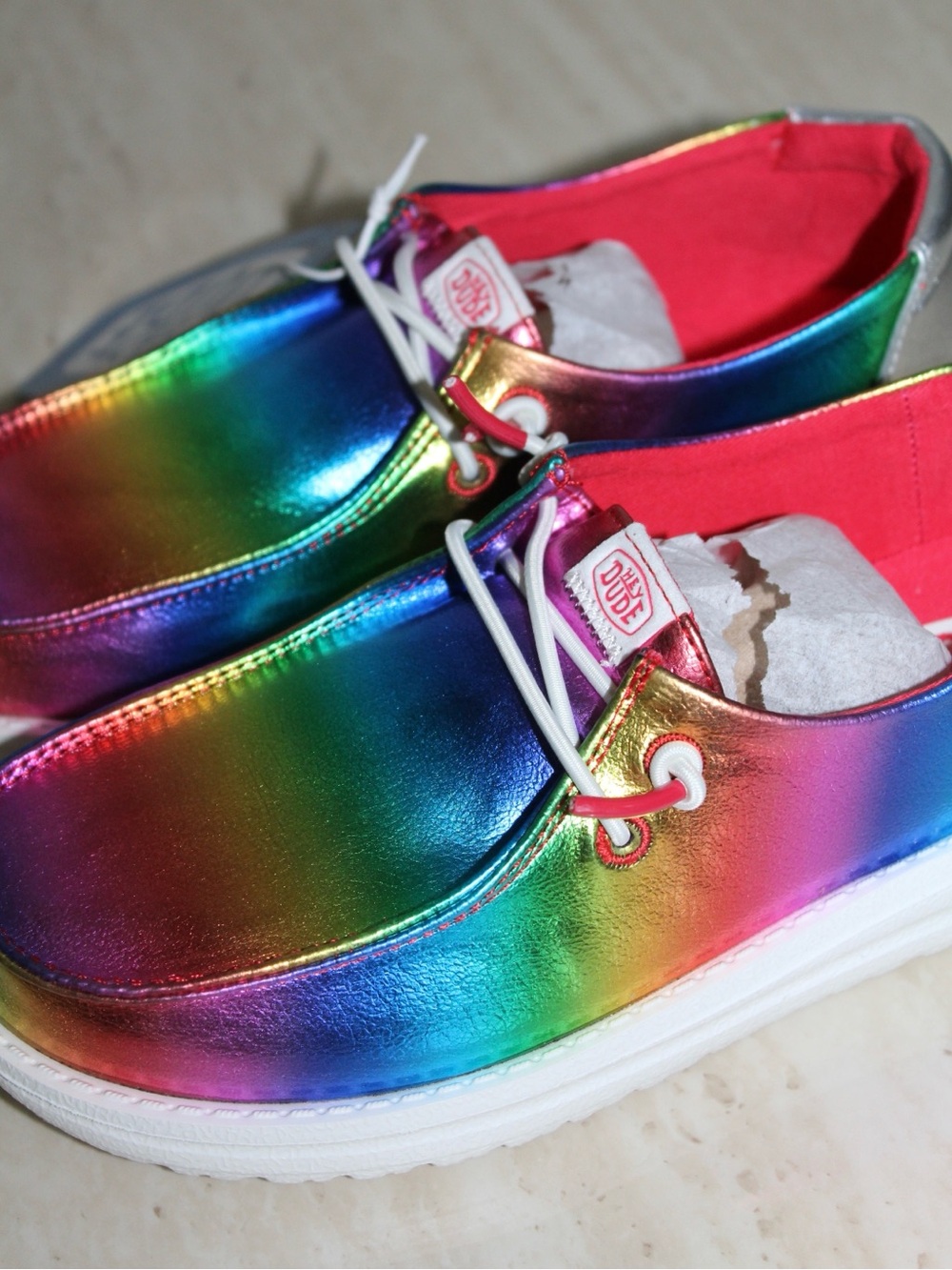 Hey Dude Wendy Rainbow Metallic Shoes (Youth/Kids) - Picture 12 of 16
